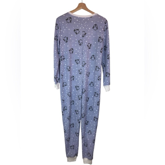 Altar’d State Penguin One Piece Pajamas Loungwear Blue White Medium NWT - Picture 2 of 8